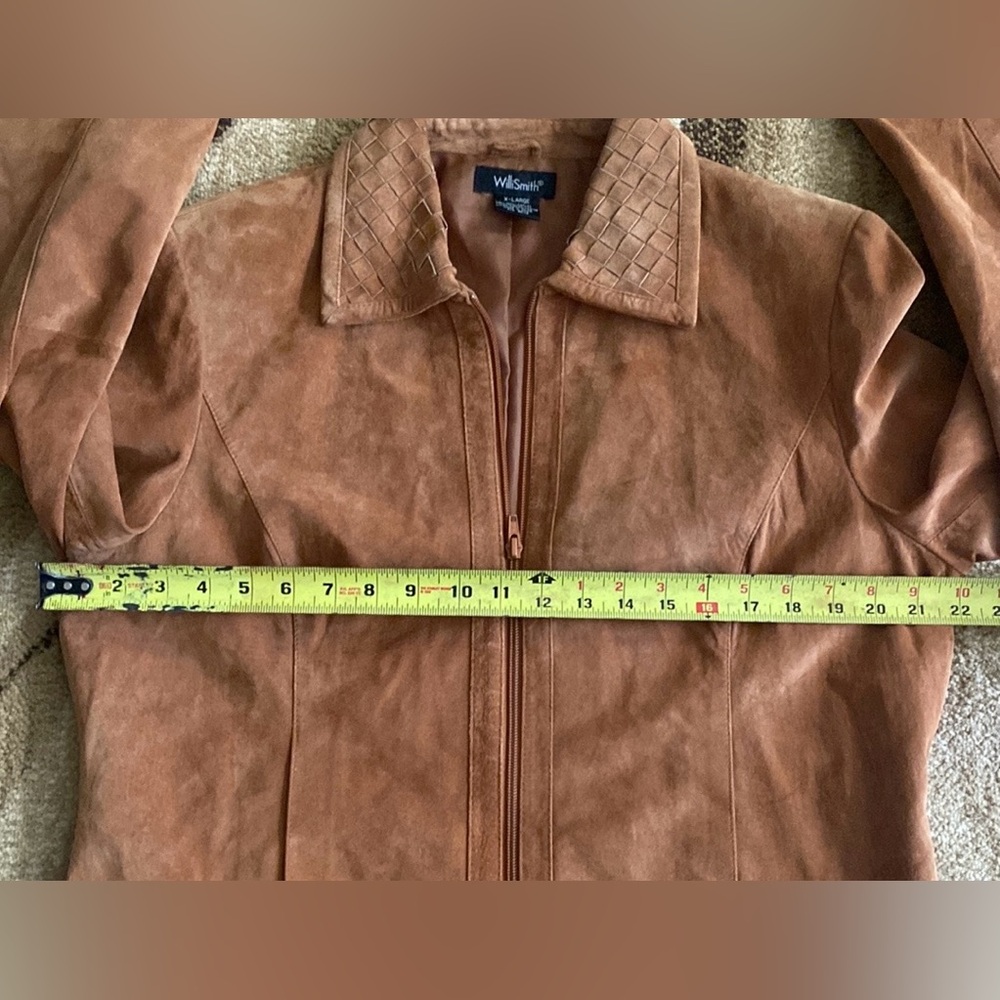 Vintage Willi Smith Leather Jacket W/Woven details Pattern Women's X-Large - Picture 6 of 8
